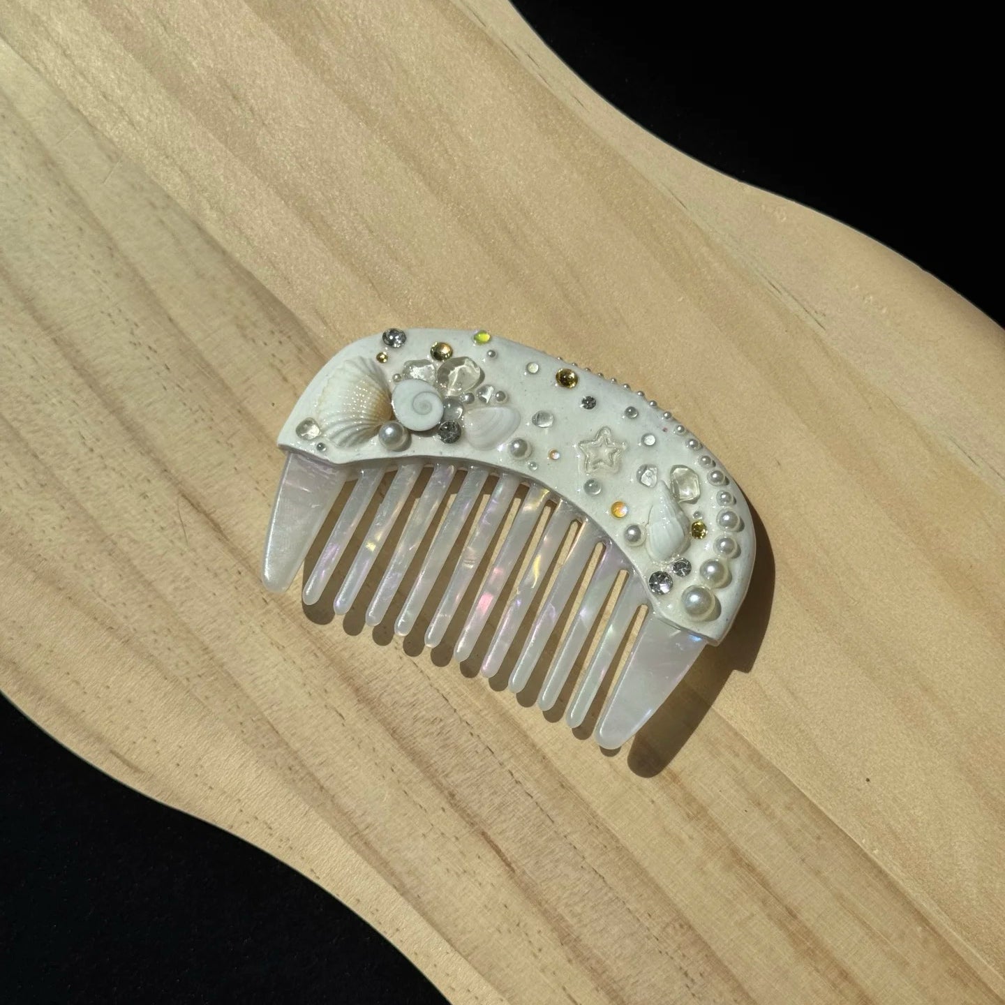 Mermaid Princess Comb, Handmade from Natural Shells