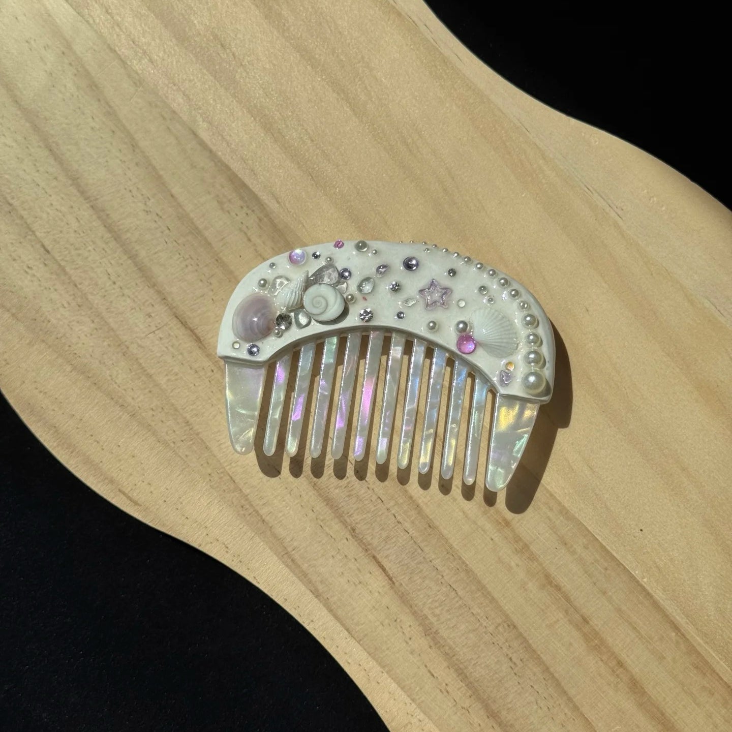Mermaid Princess Comb, Handmade from Natural Shells