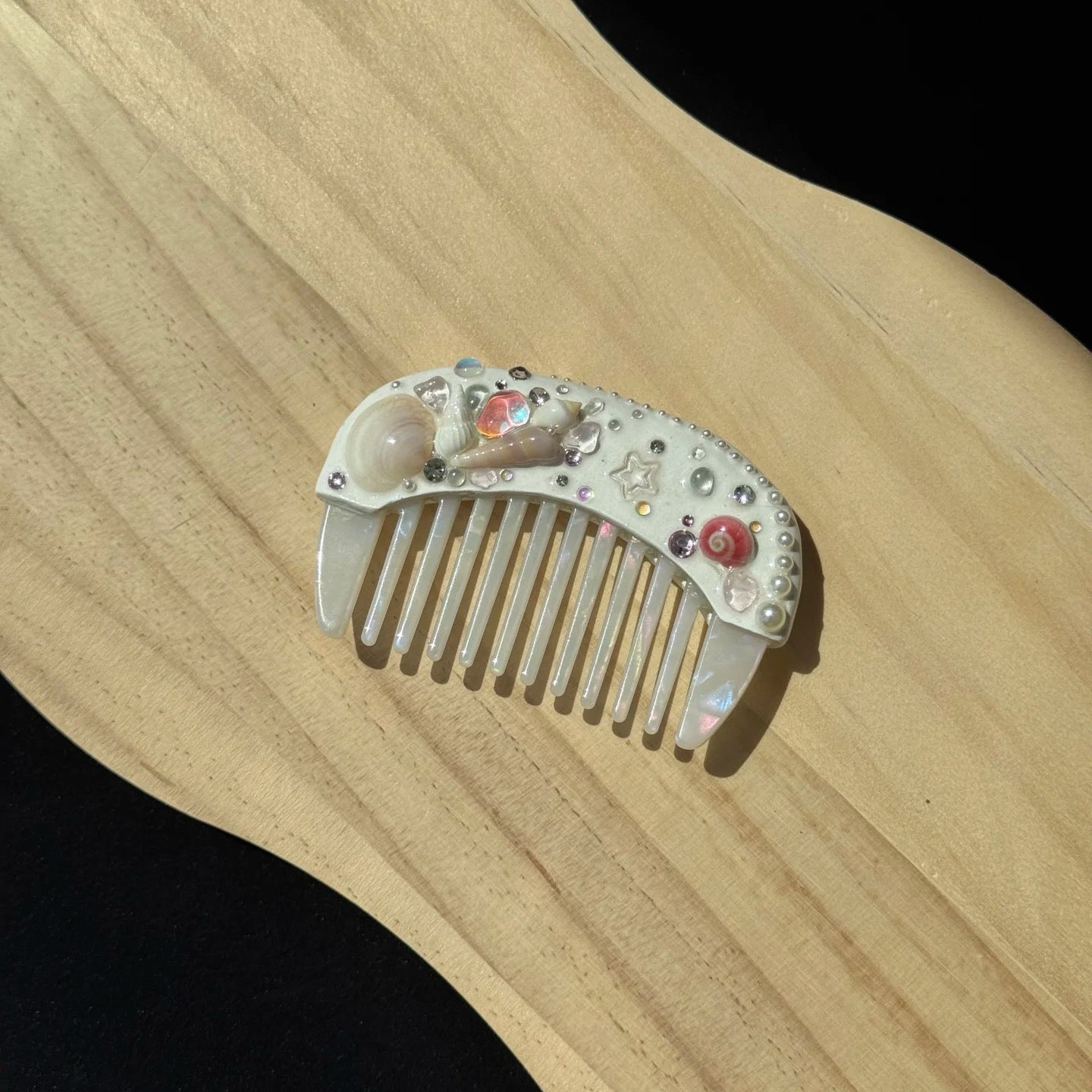 Mermaid Princess Comb, Handmade from Natural Shells