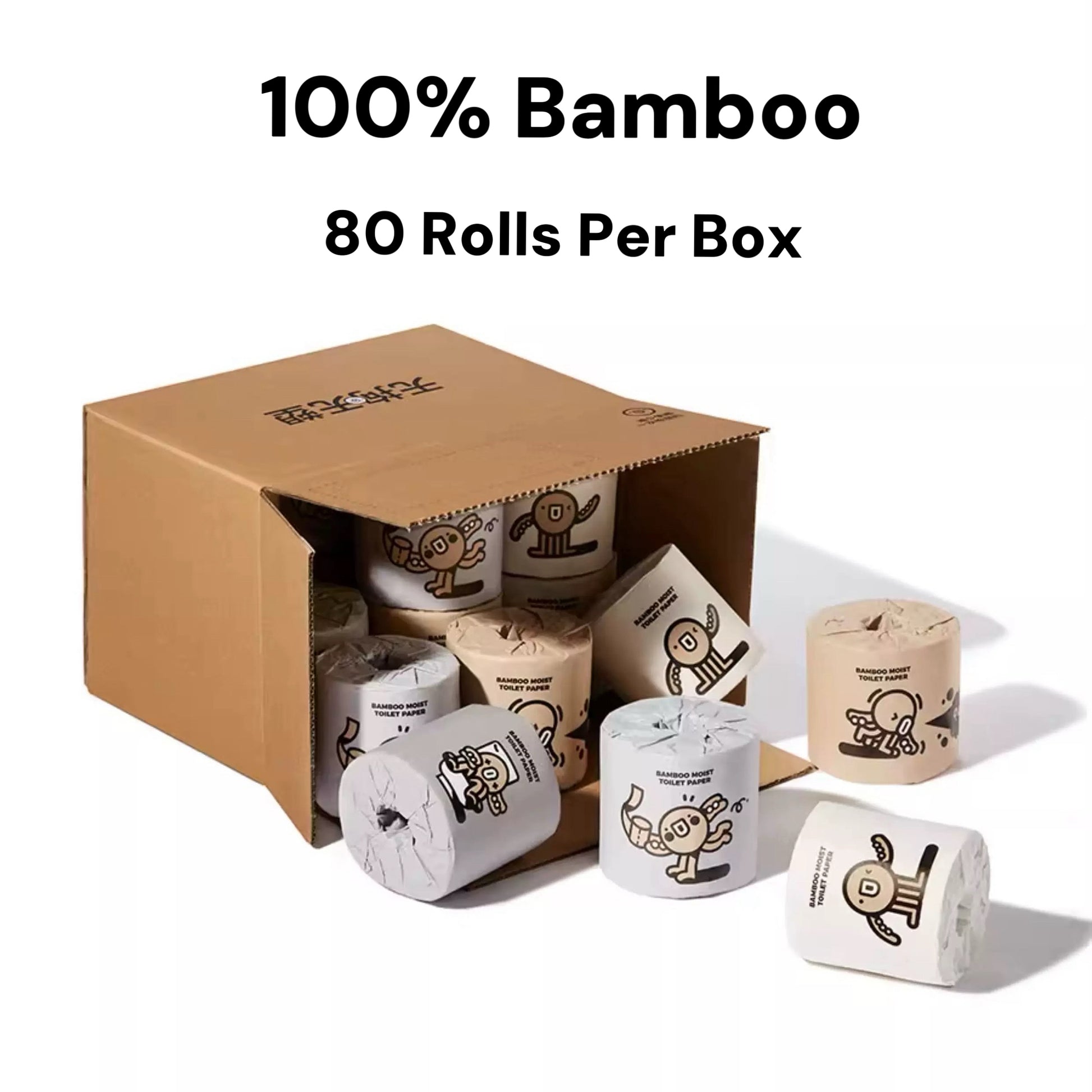100% Bamboo Toilet Paper - 4-Ply, Soft & Strong, Bulk, Biodegradable & Sustainable